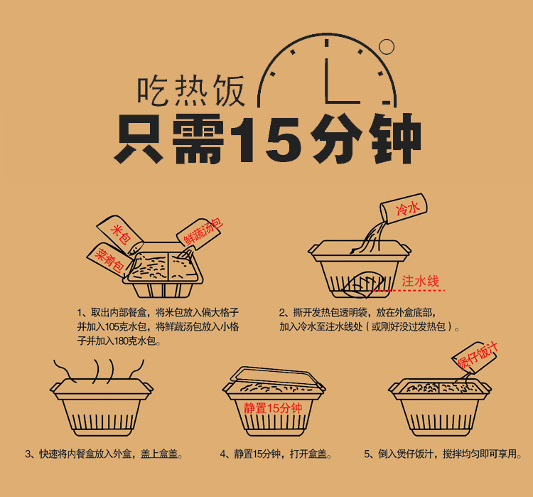 自热米饭煲仔饭自加热方便米饭汤懒人速食食品自煮蔬菜芙蓉汤批发