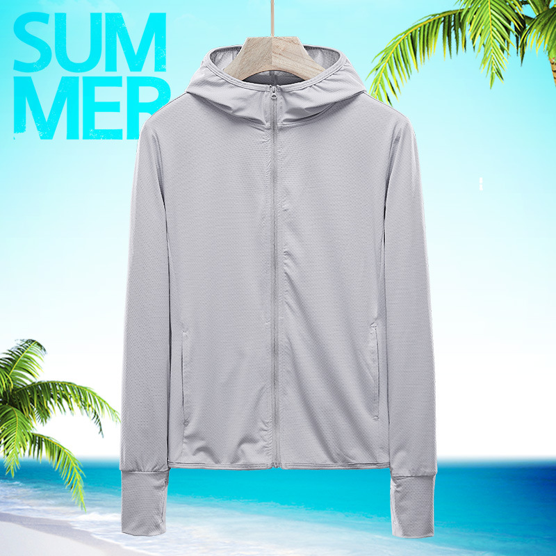 Outdoor Couple Sun Protection Clothing Men's and Women's Lightweight Breathable and UV-Resistant Knitted Wind Shield Internet Celebrity Live Printable Logo