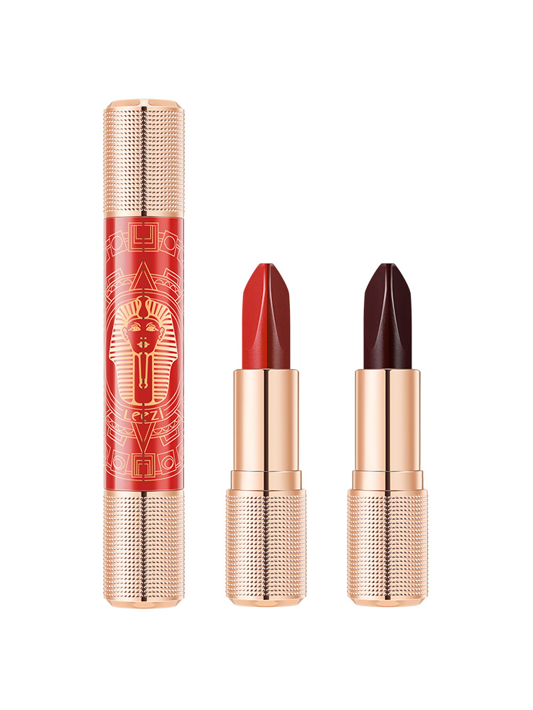 莉兹埃及风情六色口红哑光雾面防水不沾杯双管一支6色平价口红