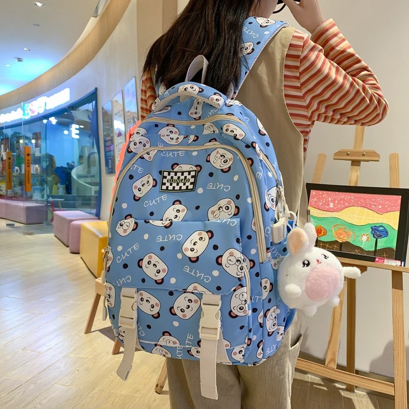 Schoolbag Female 2022 New Cute Japanese Style Cartoon Printing Backpack Ins Fashion Large Capacity Junior High School Backpack