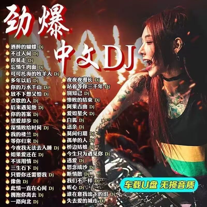 抖音新歌dj舞曲车载u盘2024劲爆榜单重低音热歌无损音质mp3/4优盘