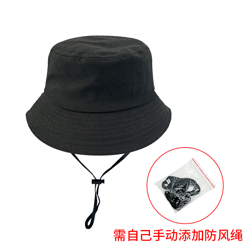 Pure Cotton Children's Bucket Hat Custom Solid Color Light Board Parent-Child Bucket Hat European and American Male and Female Baby Adjustable Children Hat