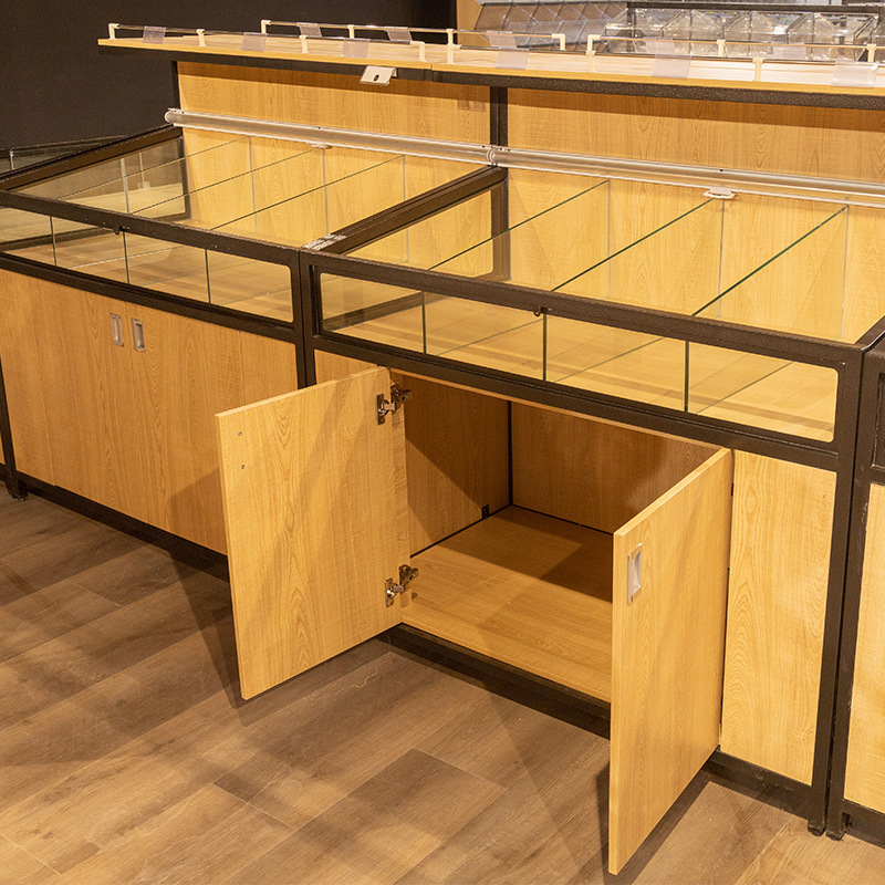 超市干果蜜饯钢木展柜五谷杂粮散装干架商场休闲零食中岛展示货柜