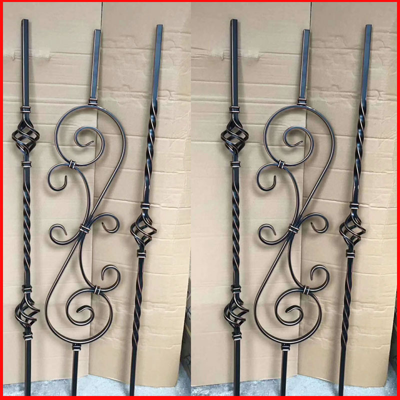 梯花铁艺配件铁艺楼梯花立柱花铁锻打花配件熟铁花弯花实心铁艺花