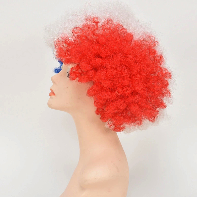 万圣节欧美爆炸头假发 cosplay球迷假发小丑头套儿童彩虹派对假发