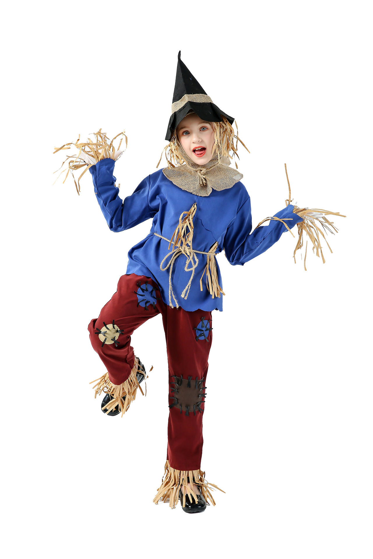 万圣节cosplay绿野仙踪儿童稻草人男女同款角色扮演舞台演出服装
