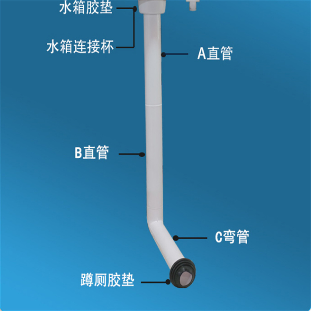 卫生间蹲厕蹲便器蹲坑厕所冲水箱下水管排水管子配件连接管出水管
