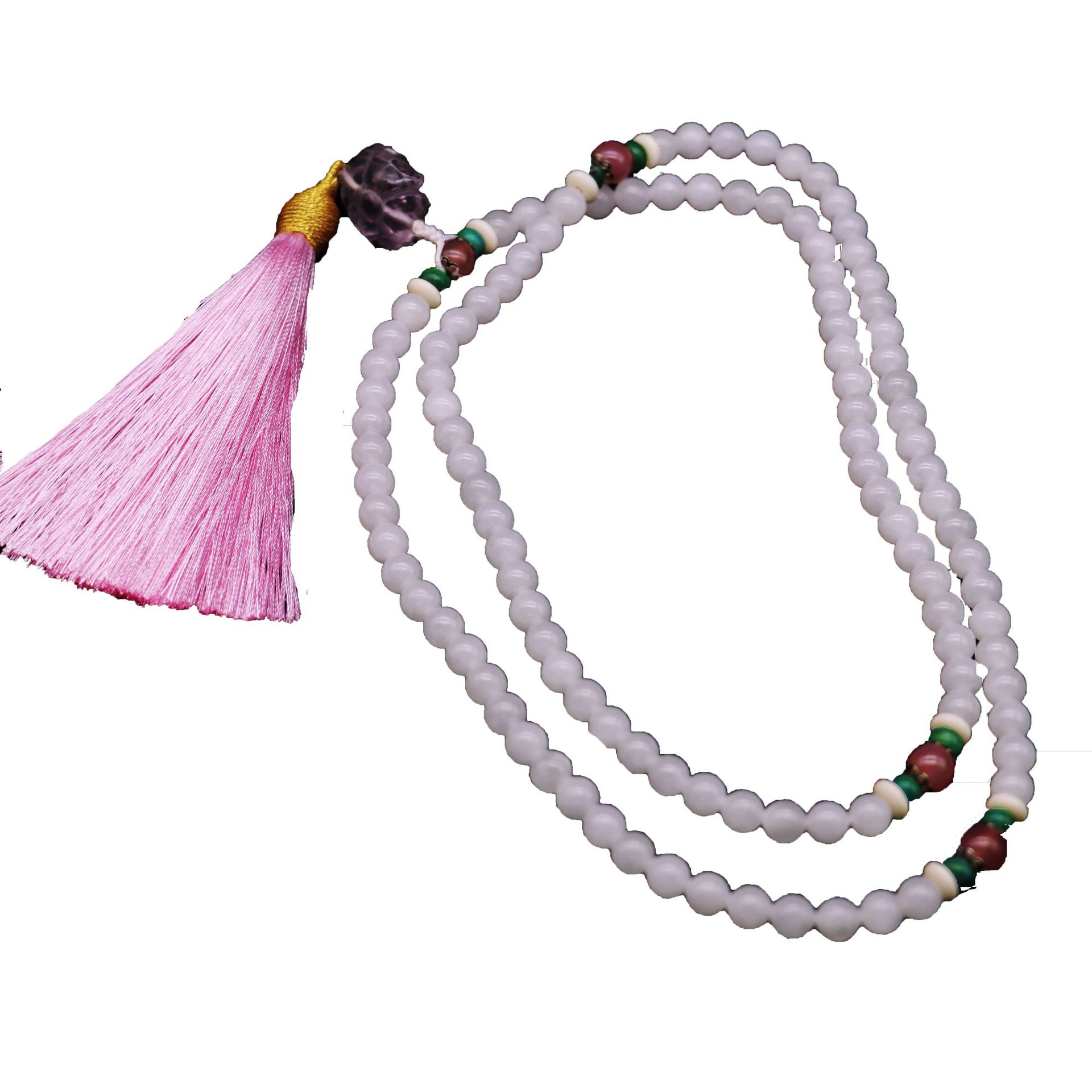 新疆民族风首饰和田玉佛珠diy饰品且末料通用款项链非玛瑙项链