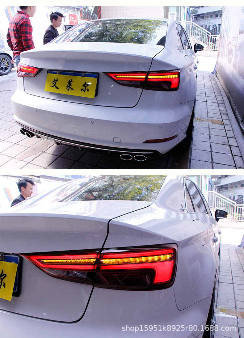 适用于13-19款奥迪a3尾灯总成改装新款led流水转向灯s3专用后尾灯