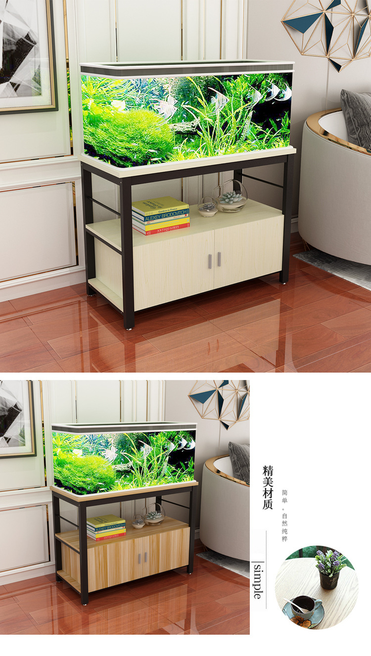 鱼缸底柜铝合金地柜专用铝材矮柜桌子承重放鱼缸的小轻奢鱼缸台