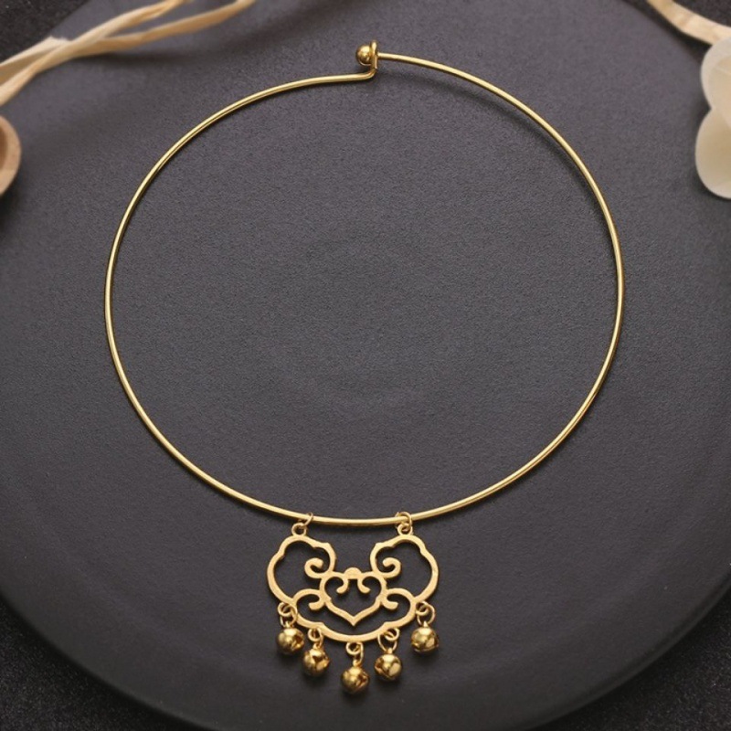 璎珞项圈古风铃铛古装汉服配饰古典项链长命平安锁民族风百搭日常