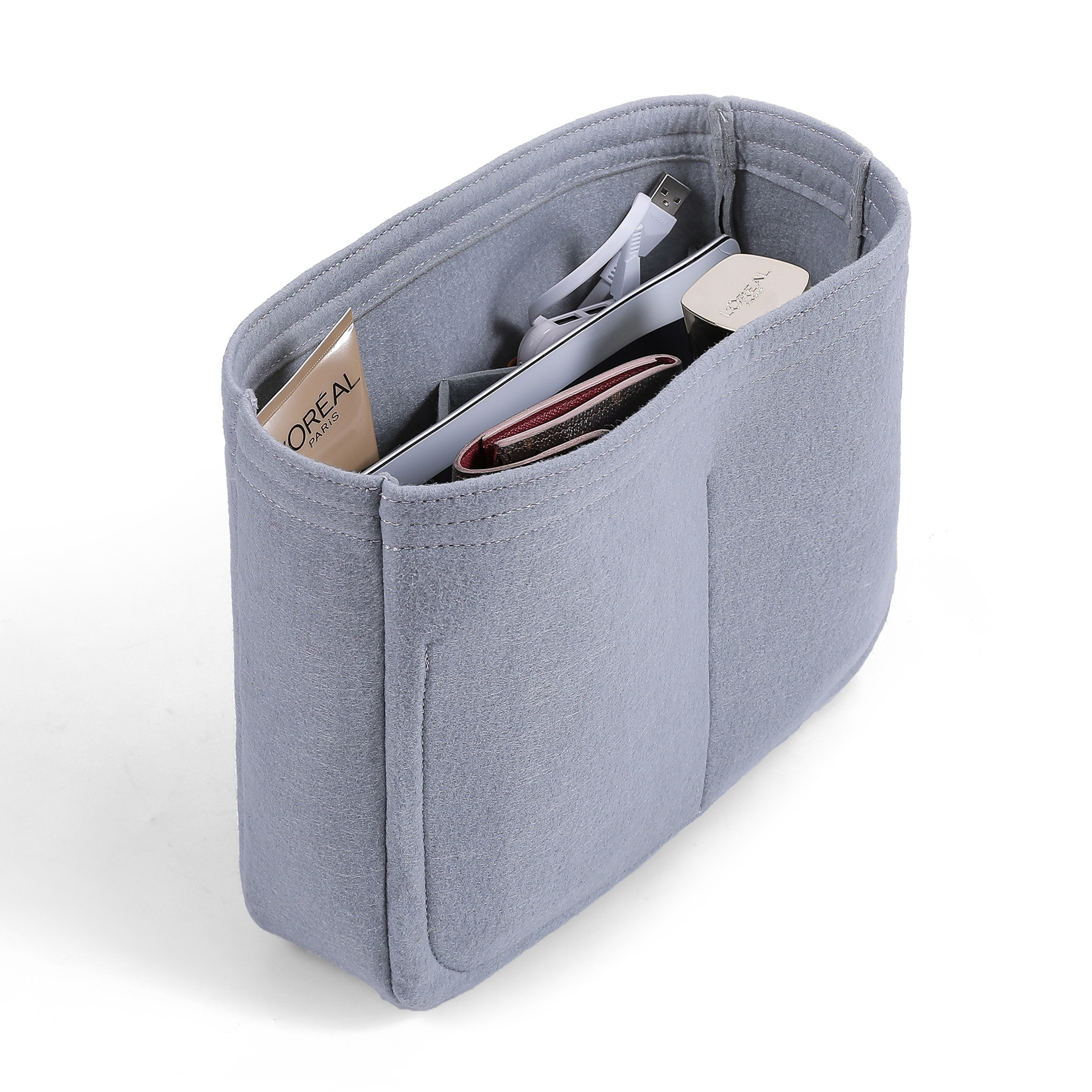 供应敞口内胆包新款拉链毛毡化妆包撑形内衬收纳整理毛毡包中包