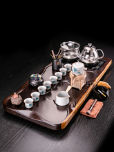 3TBW黑檀木茶盘茶具套装烧水壶一体全自动流水实木茶台办公室家用