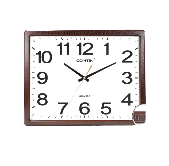 Kangtian Contin Wall Clock Square Chinese Home Office Simple Clear Large Font Rosewood in Stock Wholesale Chinese Style
