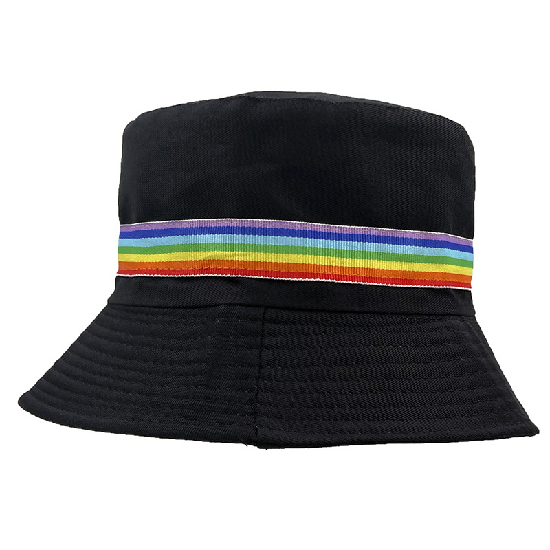 New Rainbow Bar Decorative Adult Summer Fisherman Hat Casual Autumn Bucket Hat Sun Protection Casual Sun-Proof Hat