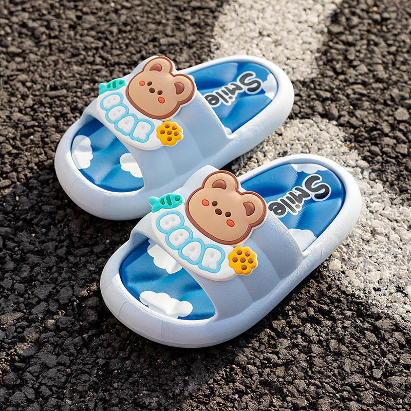 New Summer Cute Children's Slippers Cartoon Bear Non-Slip Wear-Resistant Outdoor Pink Bunny Children's Slippers