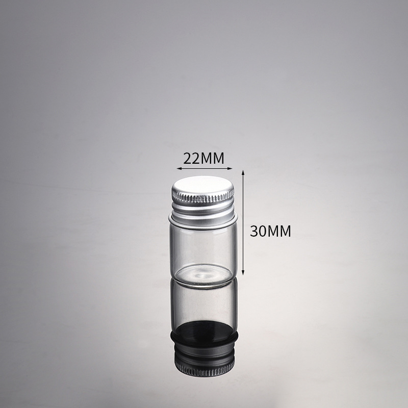 Factory Wholesale Transparent Screw Glass Bottle Packaging Multi-Specification Travel Portable Cosmetics Control Aluminum Cover Glass Bottle