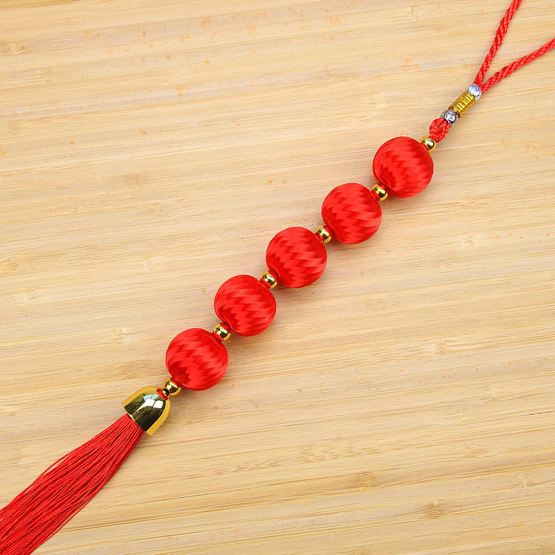 2024龙年新年居家客厅商场氛围装饰挂饰红色丝光球灯笼串挂件批发