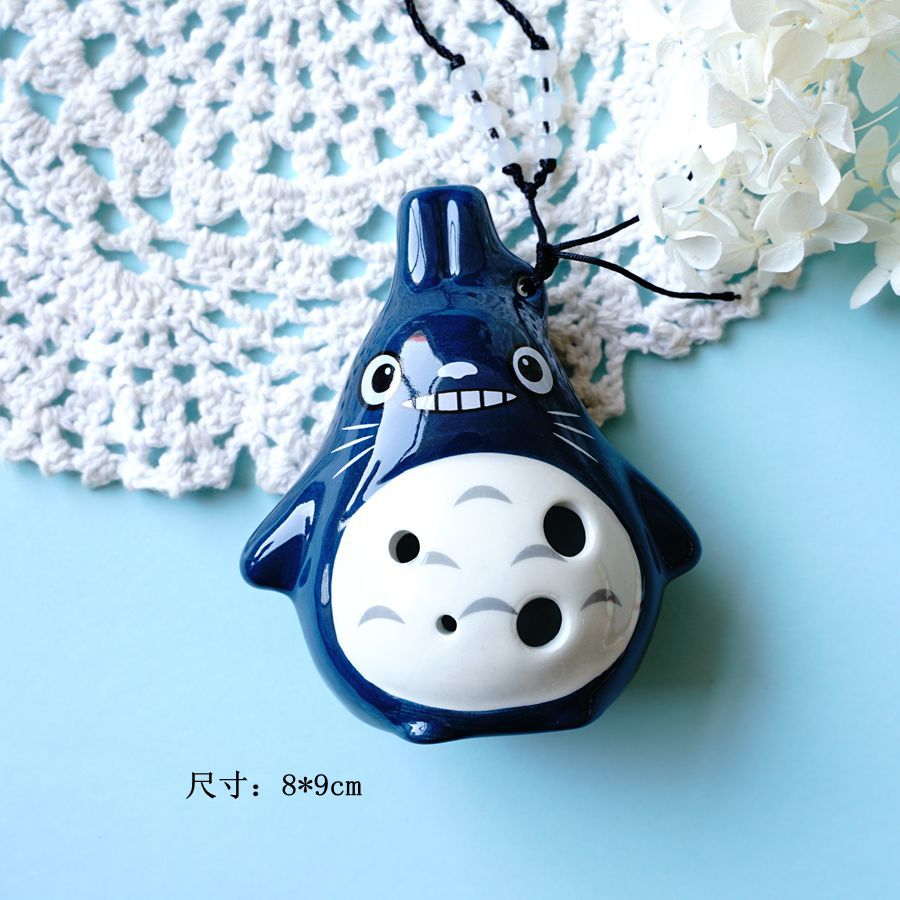 新款可爱6孔卡通龙猫陶笛夜市地摊景区货源 小号陶笛厂家直销