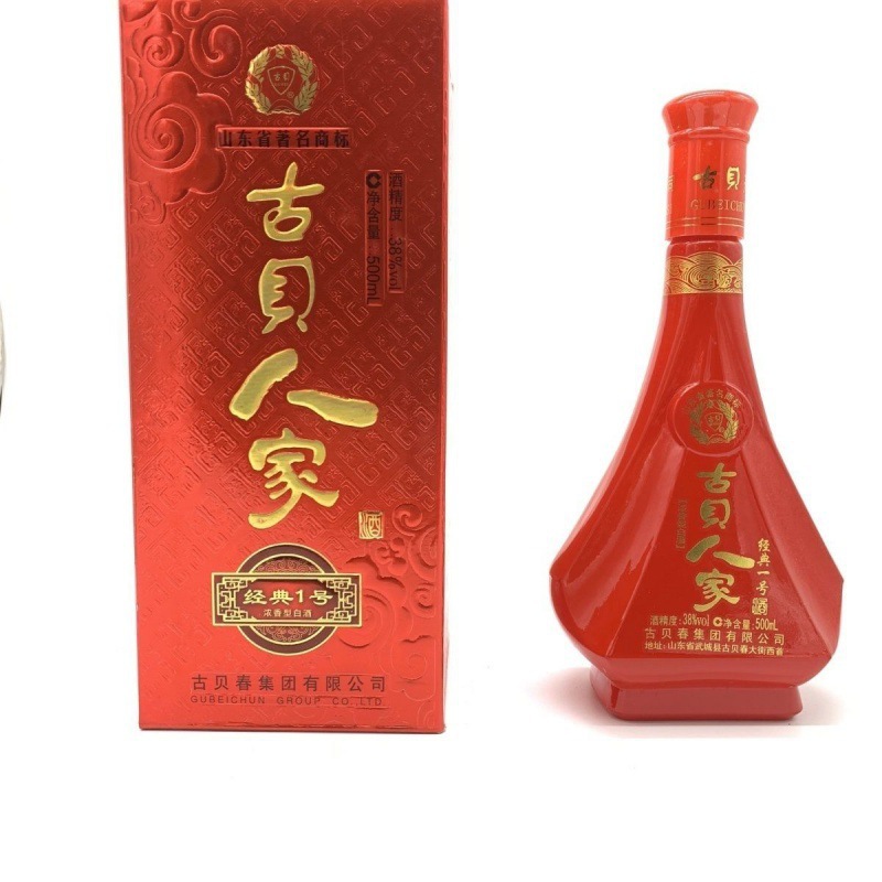 山东古贝春酒厂古贝人家38度浓香型白酒2012年产500mlx6瓶优级酒