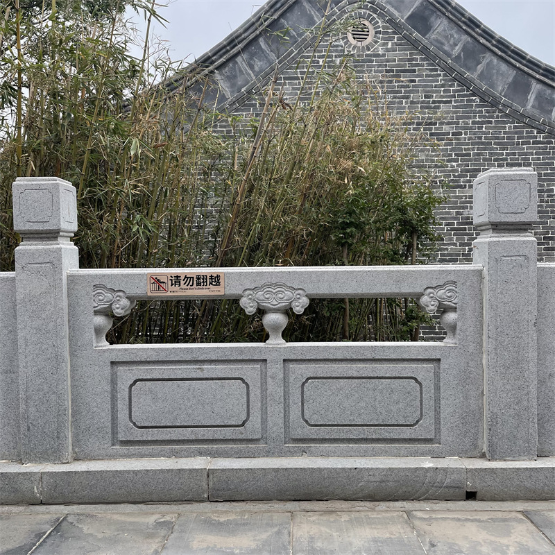 石雕石栏杆天然石材芝麻灰汉白玉石栏板河道公园石护栏浮雕栏杆板