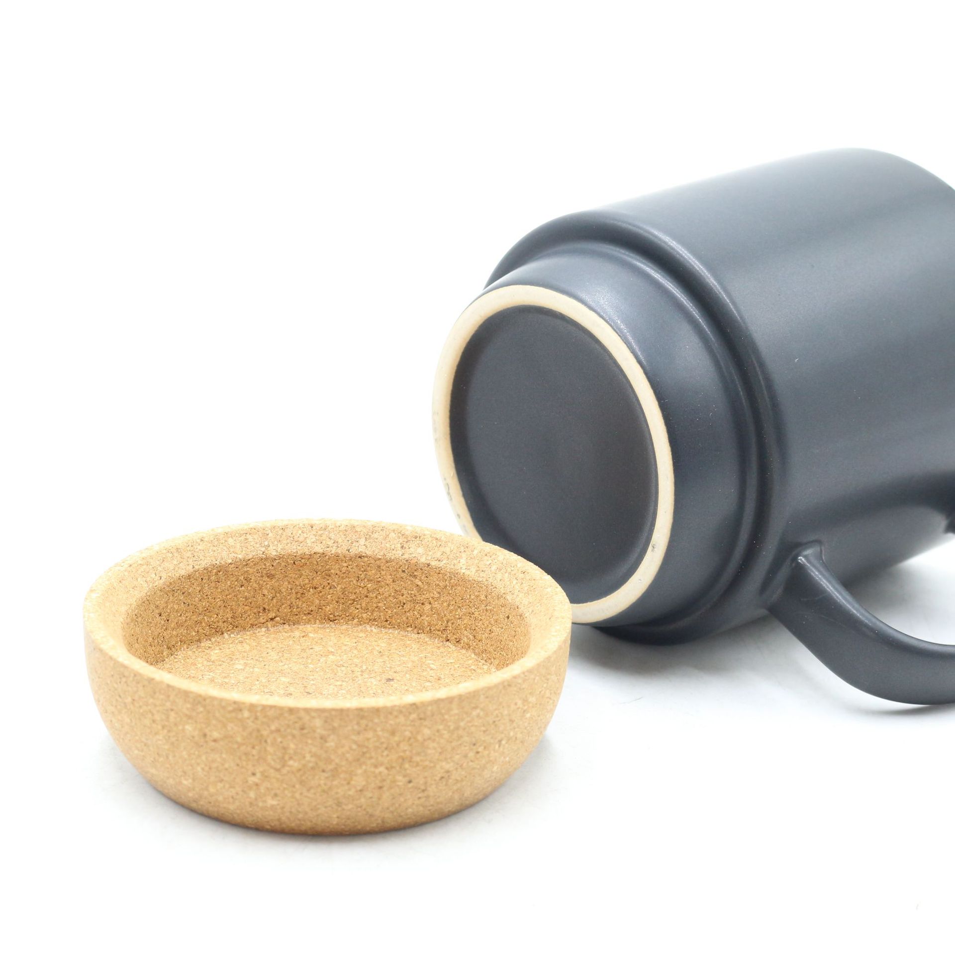 软木底色釉陶瓷马克杯 咖啡杯图案 logo陶瓷杯