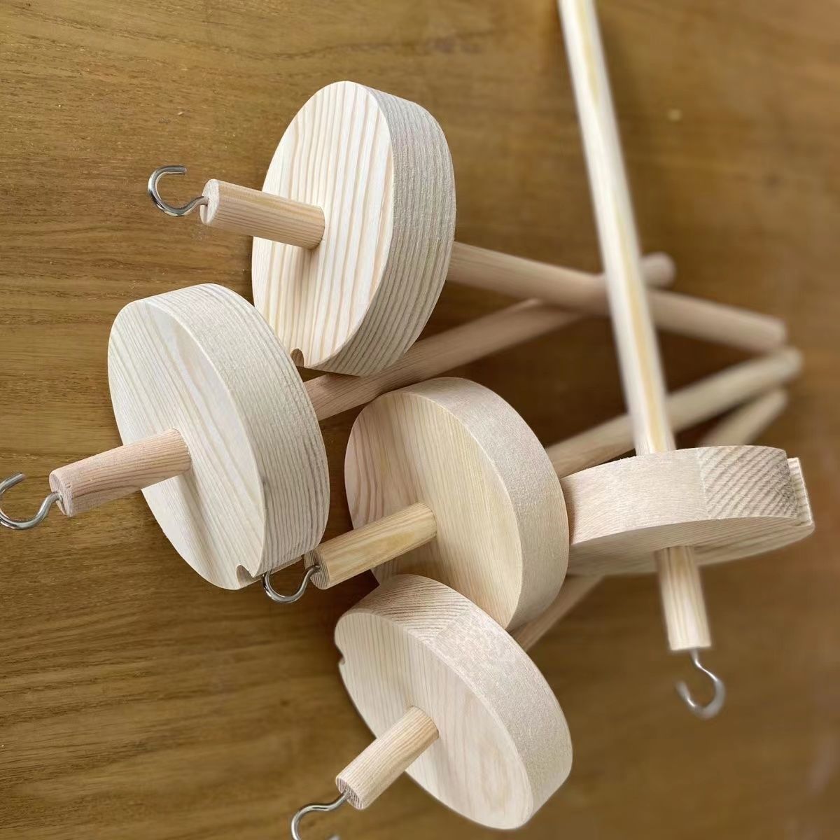 纺锤纺线锤手工diy毛线合股宠物猫复古编织工具实木手摇绕线捻线