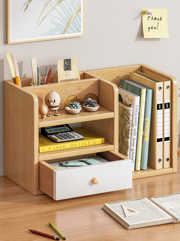 书架桌面书桌收纳置物架小型学生整理文件架立盒办公室桌上收纳架