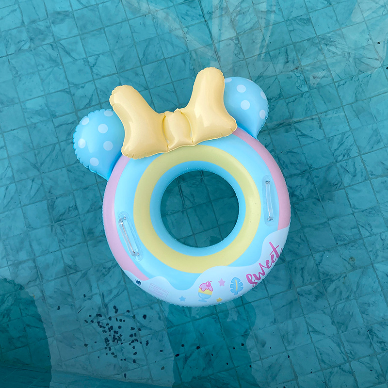 2023 Best-Selling New Type plus-Sized Thickened Swim Ring Children Harness Handle Cartoon Seat Ring Cross-Border Purchase Collection Link