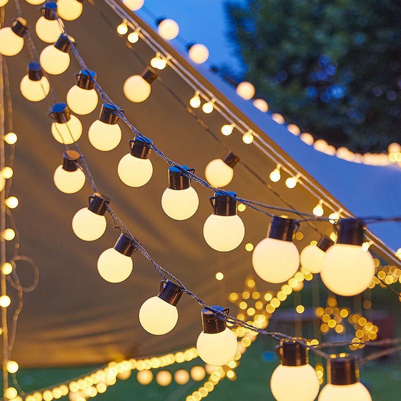 大圆球灯串led彩灯带天幕帐篷装饰灯野营电池款usb户外露营氛围灯