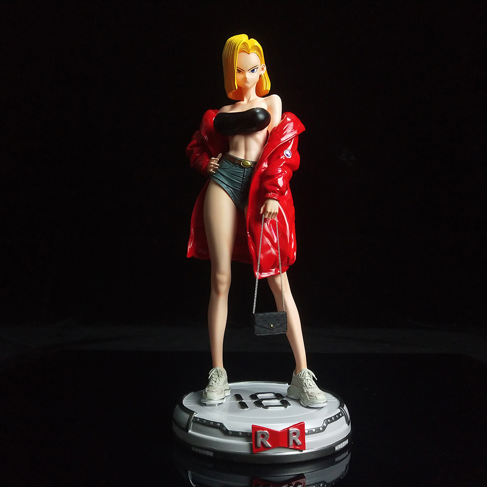 三雷gk 可月兑gk潮流人造人18号站姿龙珠超雕像动漫手办模型摆件