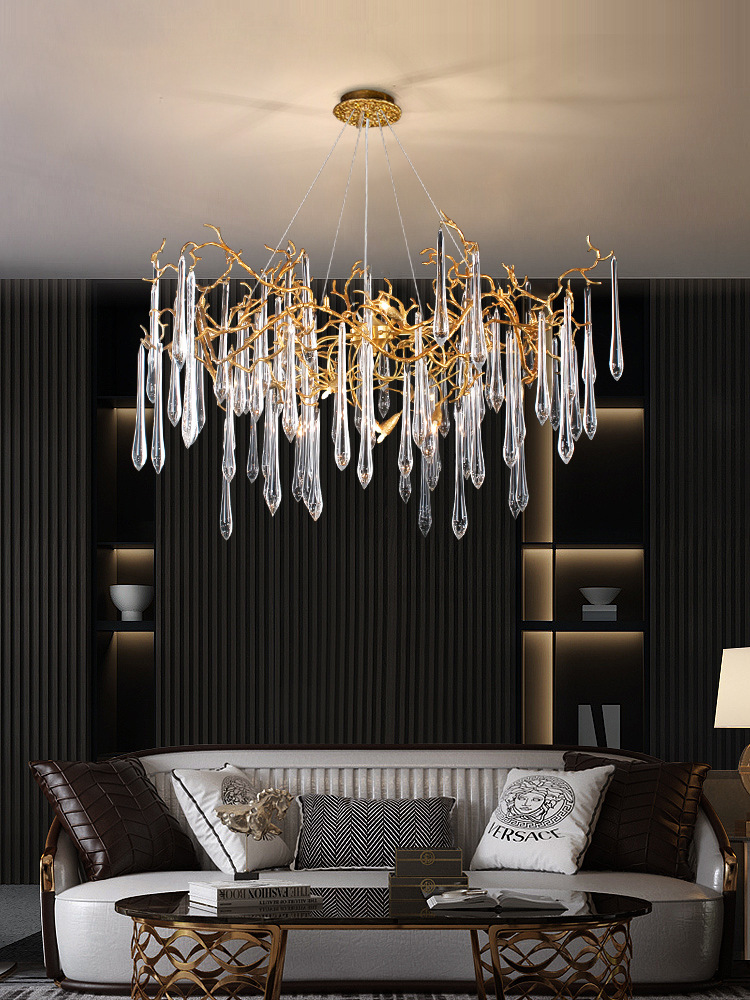 Luxury Ceiling Chandeier Fixture Modern Crystal Pendant Light For Dining Room Living Room