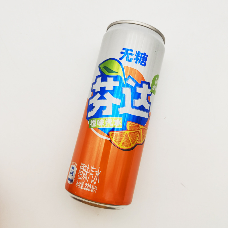 可口可乐 无糖 零卡芬达330ml*24罐装饮料 橙味汽水 整箱