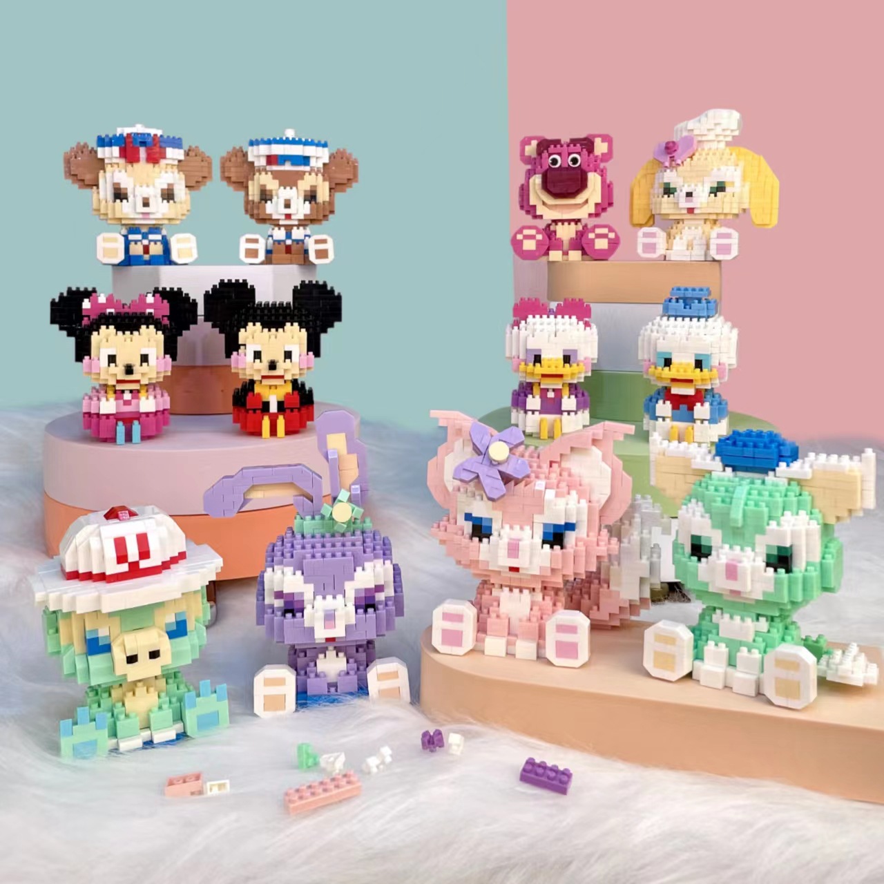 Compatible LEGO cartoon figure Star Dai small Dew stall micro drill particle building blocks educational toys wholesale blind box hand do 14 full figure