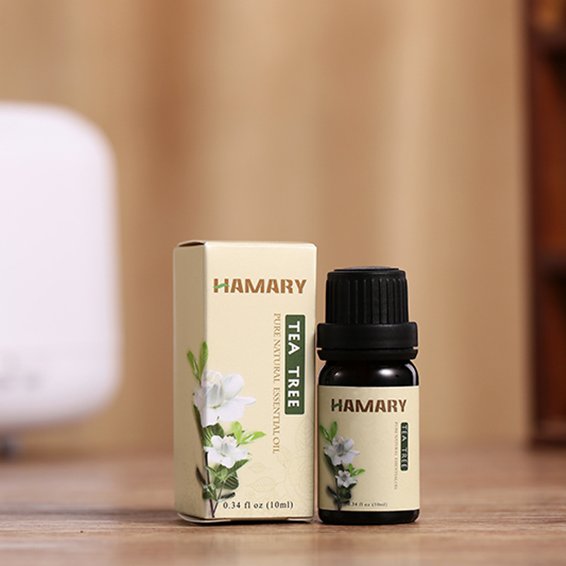 跨境专供hamary香薰精油茶树单方精油10ml祛痘植物精油工厂