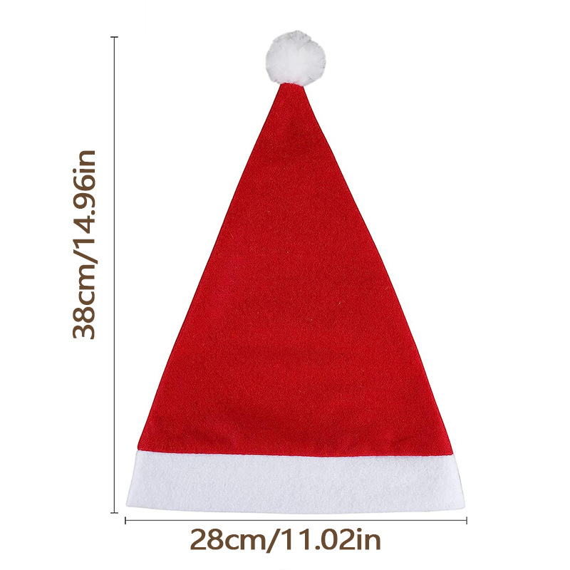 Christmas Christmas Hat Ordinary Non-Woven Adult Christmas Hat Red Christmas Hat Cross-Border Christmas Decorations