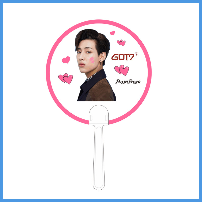 现货明星周边got7exotwice礼品团扇透明高清图片圆扇idol应援小扇