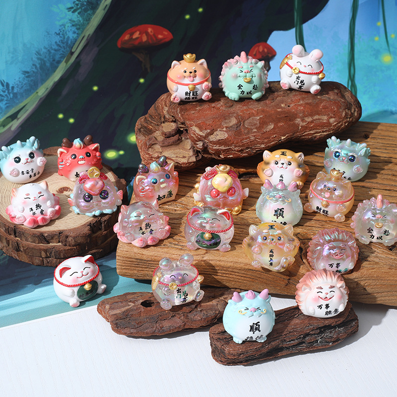 God Beast Lucky Egg Cute Pieces Blind Box Creative Small Ornaments Tide Play Best-Seller on Douyin Resin Hand-Made Factory Direct Sales