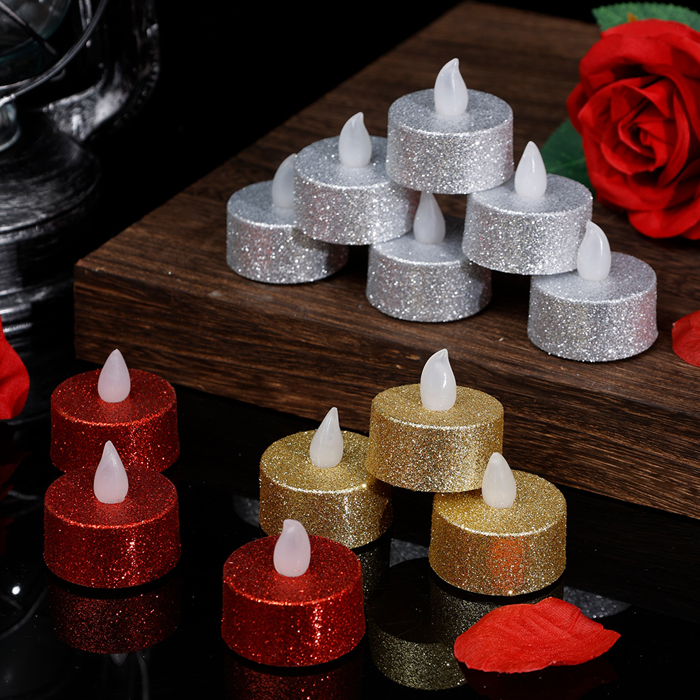 Dusting Powder Glitter Powder Glitter Led Electronic Candle Tealight Light Shell Can Be Wrapped Pvc Non-Retail