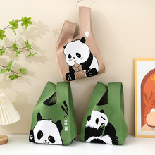 2024春夏新款熊猫包包针织手提包旅游纪念品熊猫花花文创包包外贸