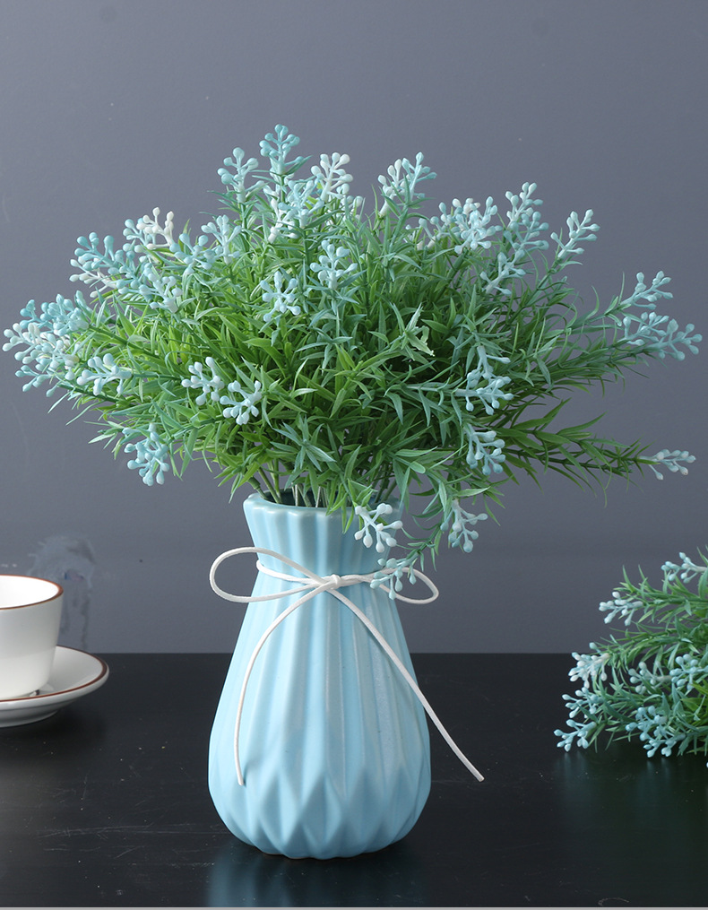 天津人造花源头厂家仿真七叉米粒草居家花艺插花配草花店婚庆假花