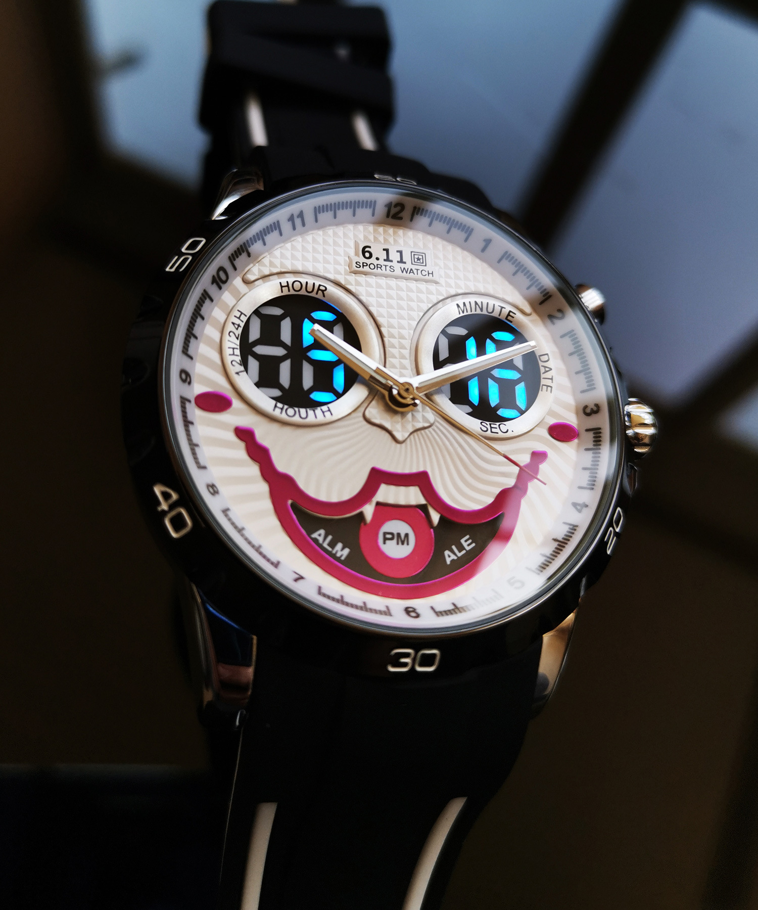 小丑joker电子表多功能led蓝灯双机芯男表运动表潮流新款外贸手表