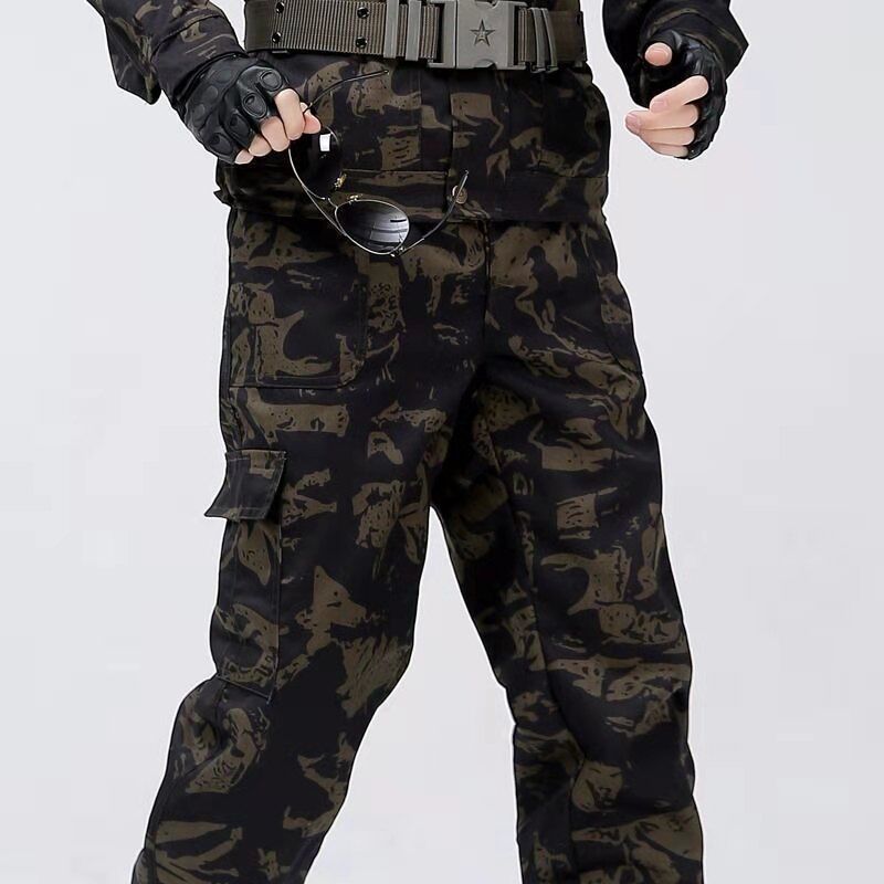迷彩服裤子男女夏季学生作训裤春秋户外作训劳保工作裤宽松耐磨裤