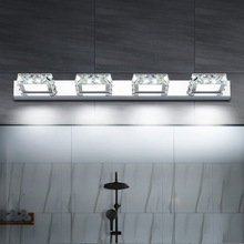 跨境LED水晶镜前灯跨境3头时尚美规不锈钢浴室镜柜化妆镜补光壁灯