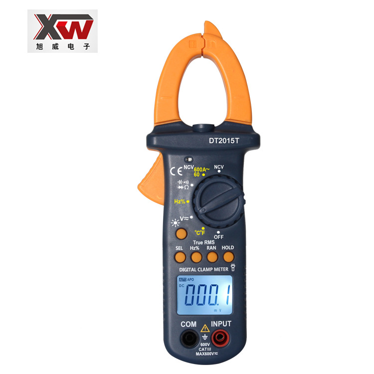 DT2015T数字钳形表带手电功能  数字电流表带NCV测试  大电容测量