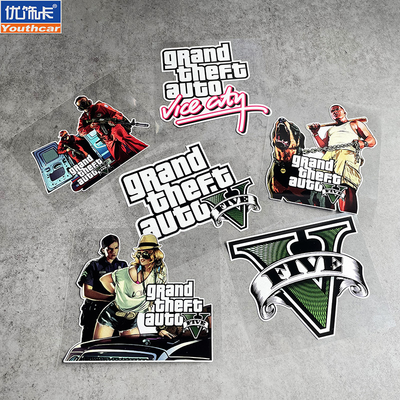 个性侠盗猎车游戏gta5飞车汽车电动车摩托车贴纸车身车贴遮划痕贴