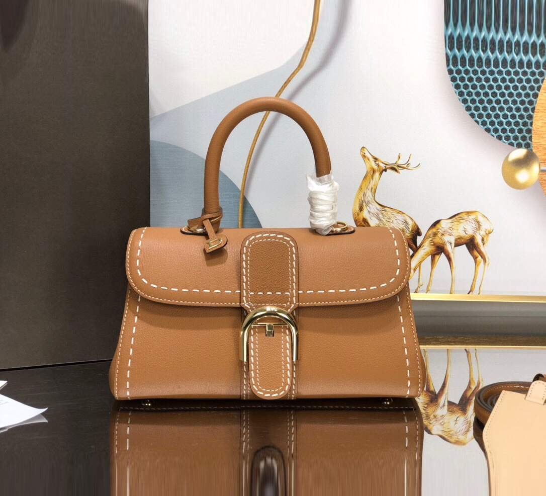 比利时新款文德尔沃横款时尚手提真皮女包头层牛皮高端通勤手提包