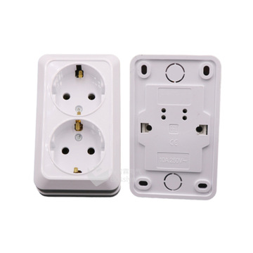 跨境专供欧规德规墙面插座欧式双联电源插座ce认证