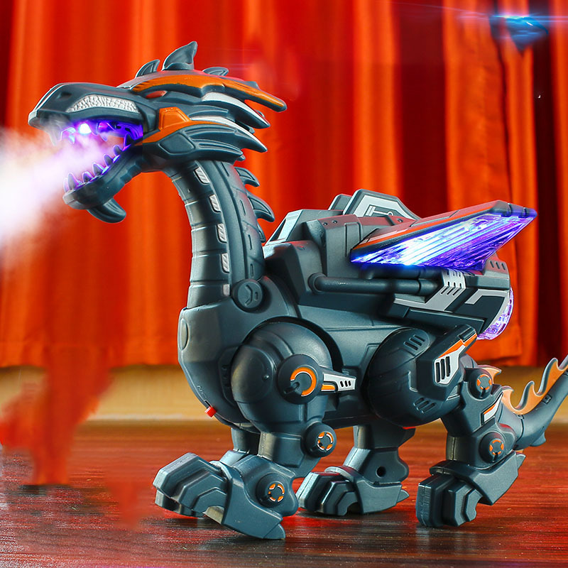 机械电动喷雾恐龙仿真动物玩具声光恐龙模型多功能玩具恐龙机械龙