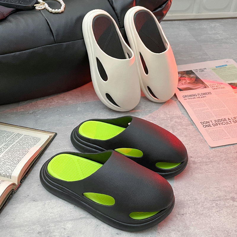 2023 Slip-on Slippers Women's Spring Fashion Personality Trend Outdoor Couple Casual Eva Mat Bag